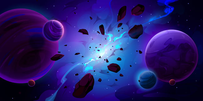 colorful planets illustration best video game landscapes